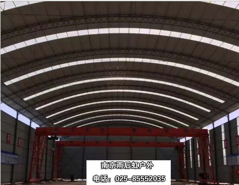南京钢结构厂家定制移动式钢筋加工棚工地钢筋防护蓬彩钢瓦防雨篷