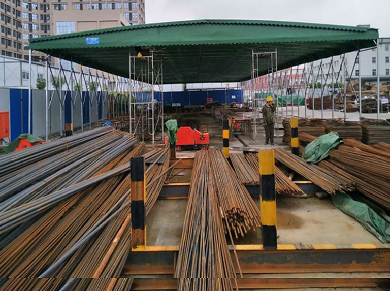 南京可移动工棚工地施工用活动钢筋加工棚推拉帐篷伸缩遮阳蓬