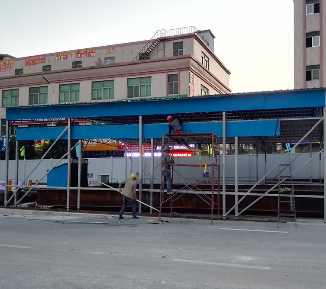 南京浦口区制作铁皮防雨棚圆弧拱形彩钢蓬推拉大棚移动帐篷