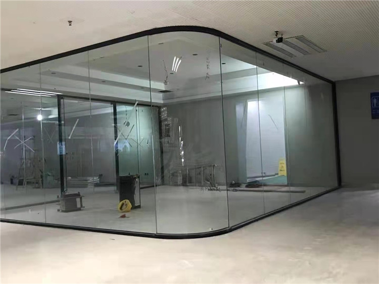 上海办公室玻璃隔断墙 钢化玻璃双玻内置百叶高隔断隔墙 铝合金