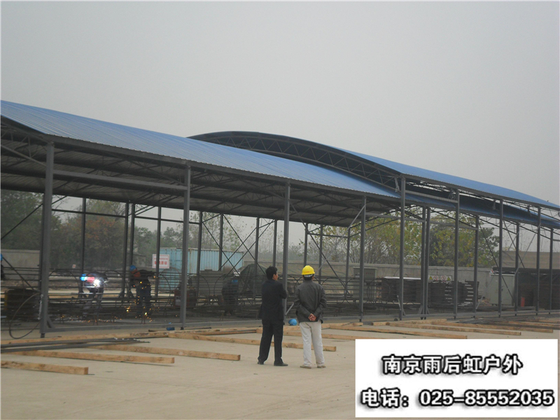 南京可移动钢架棚伸缩工棚推拉雨棚活动钢筋蓬钢结构防护蓬