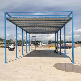 建筑工地双层防砸钢筋加工防护棚中铁安全通道移动式工棚
