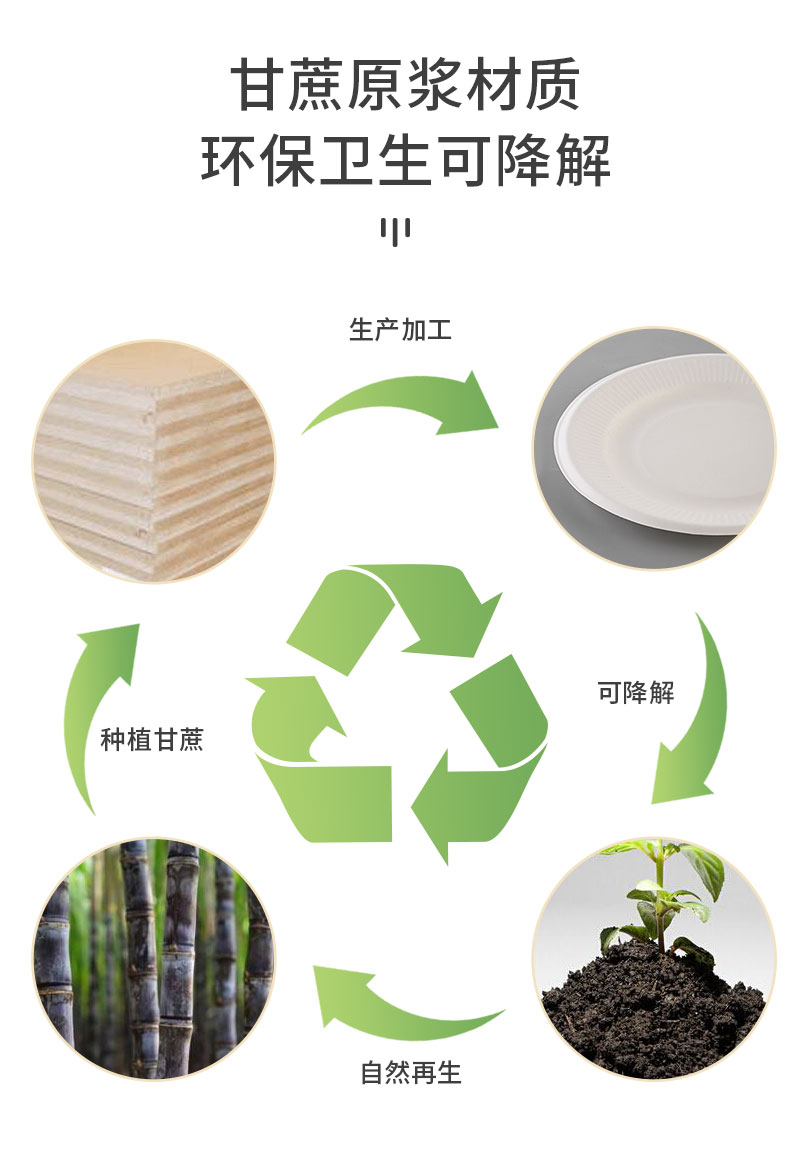 甘蔗君一次性纸浆餐盒7寸圆盘yp0701000只箱