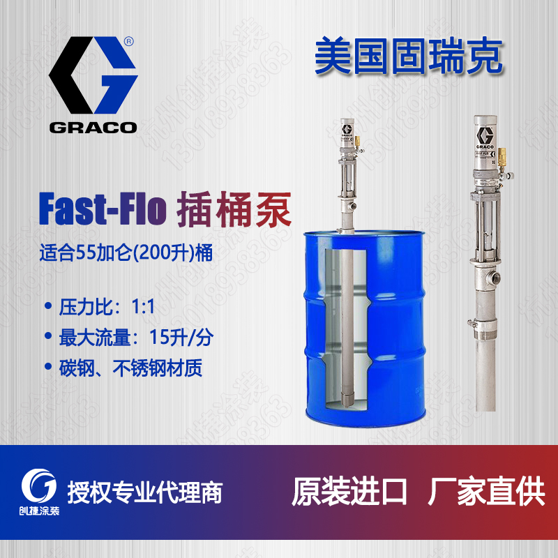 美国固瑞克原装进口Fast-Flo1:1气动柱塞泵进口插桶泵Fast-Flo1:1输送泵桶泵226942 226941