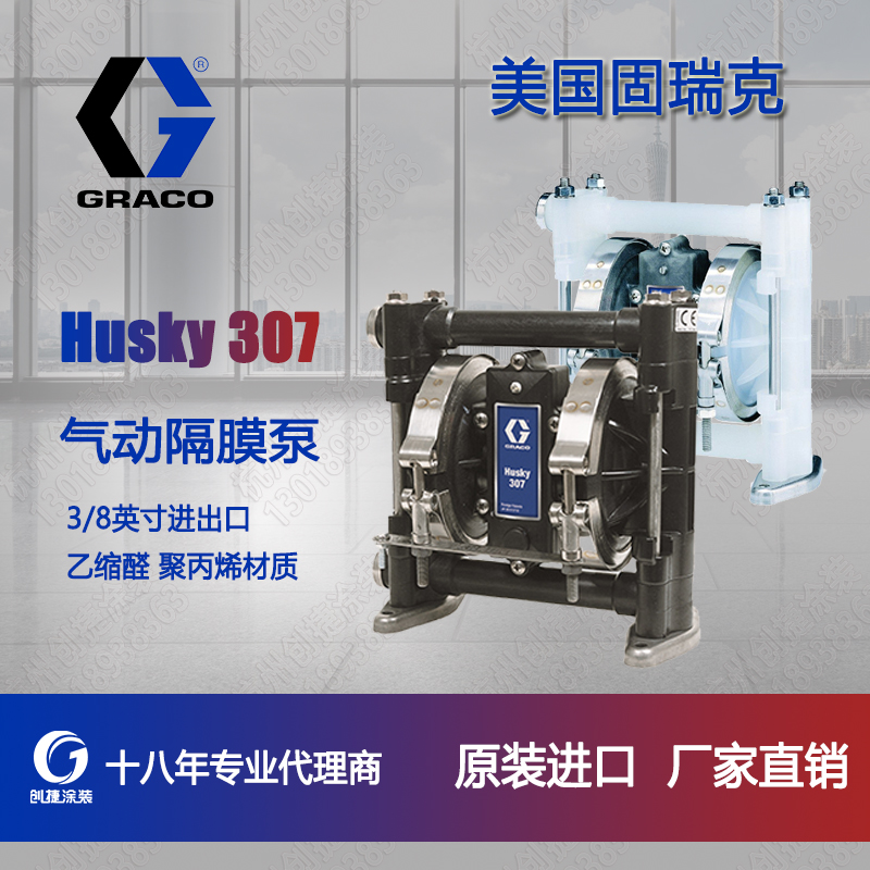 美国固瑞克Husky307气动隔膜泵 固瑞克D31211 隔膜泵D32966