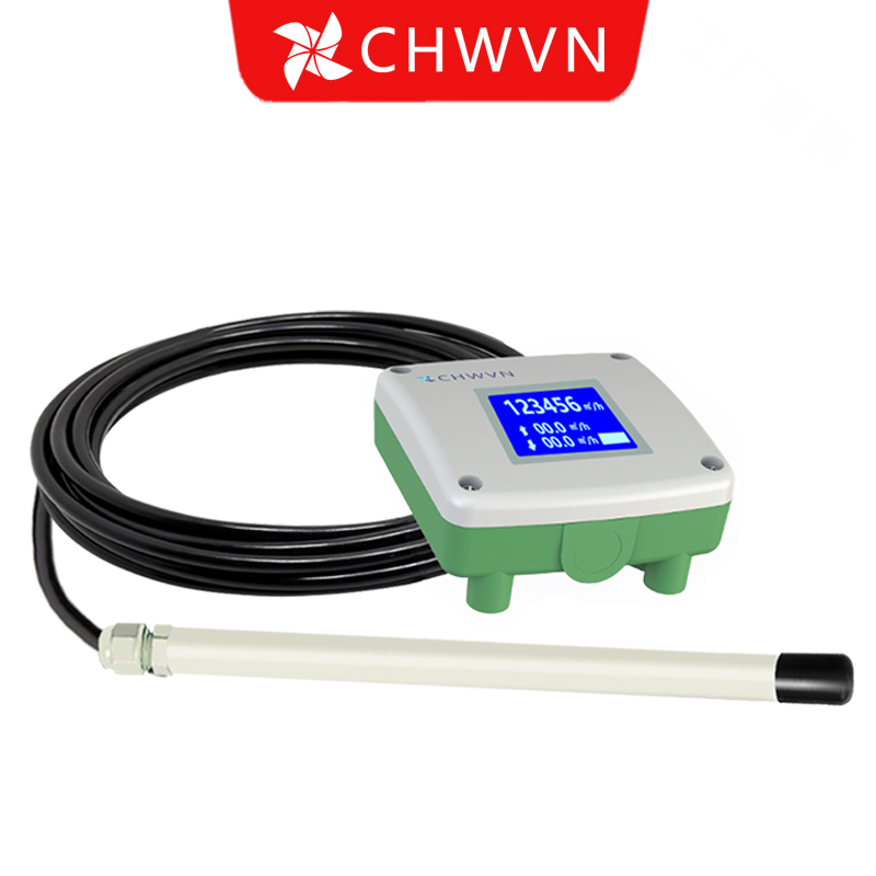 CHWVN且远 风温风速传感器 一体测量变送器高精度 液晶显示 风速仪