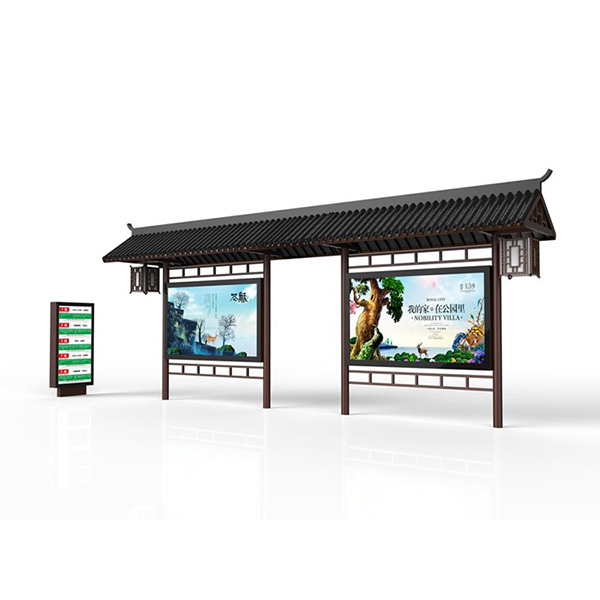 仿古不锈钢候车亭厂家智能电子站牌