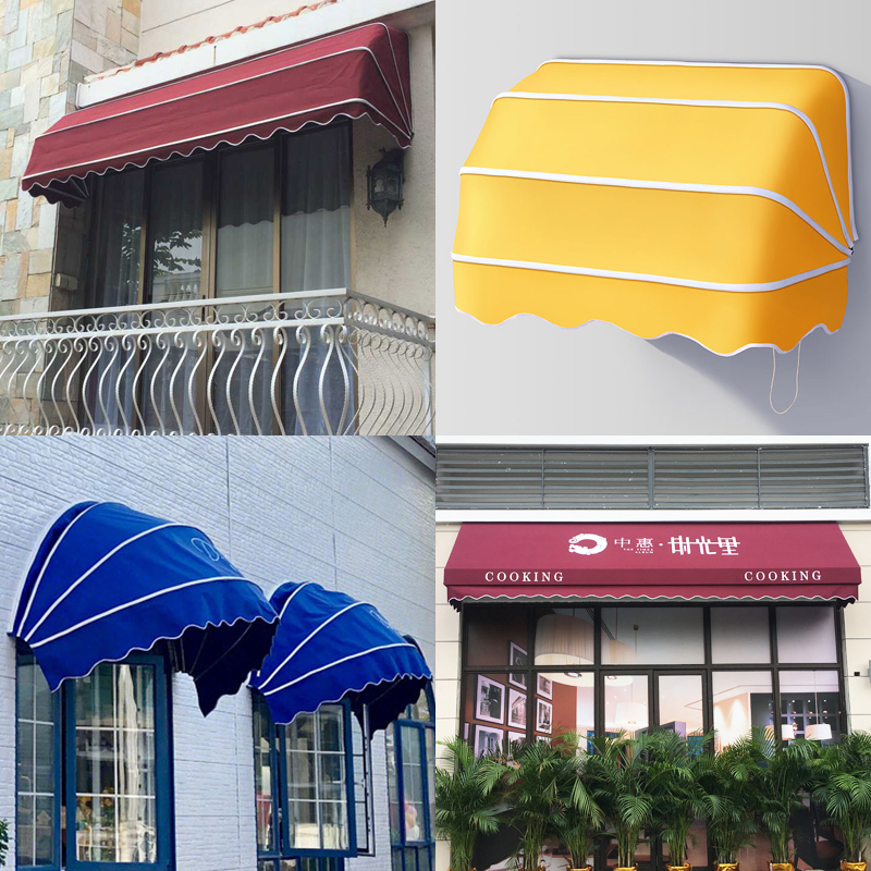 南京门面房广告遮雨棚户外庭院窗户阳台屋檐防雨遮阳棚手摇伸缩蓬电动