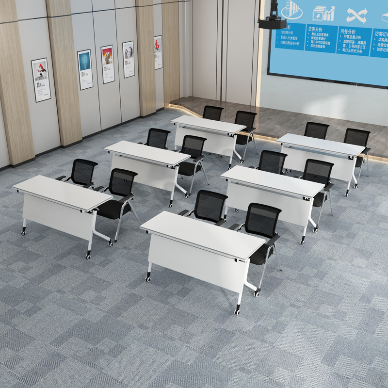 移动折叠培训桌会议桌椅组合长条桌可拼接办公桌简约桌翻板可移动