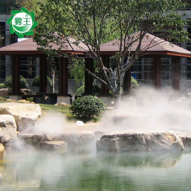 售楼部景观造雾系统 小区绿化带人工造雾机 喷雾造景降温设备