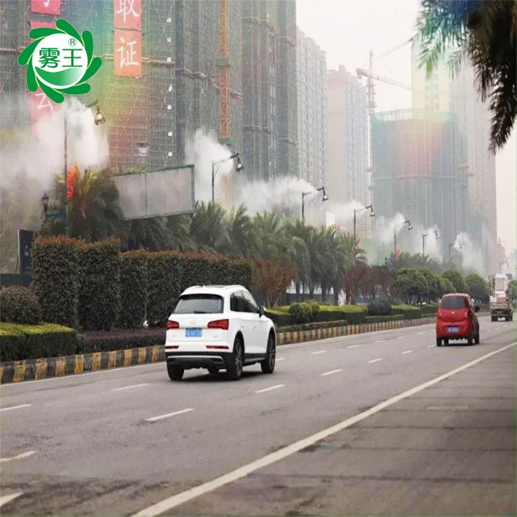道路喷淋雾化系统 高压喷雾机 灯杆除尘喷雾设备
