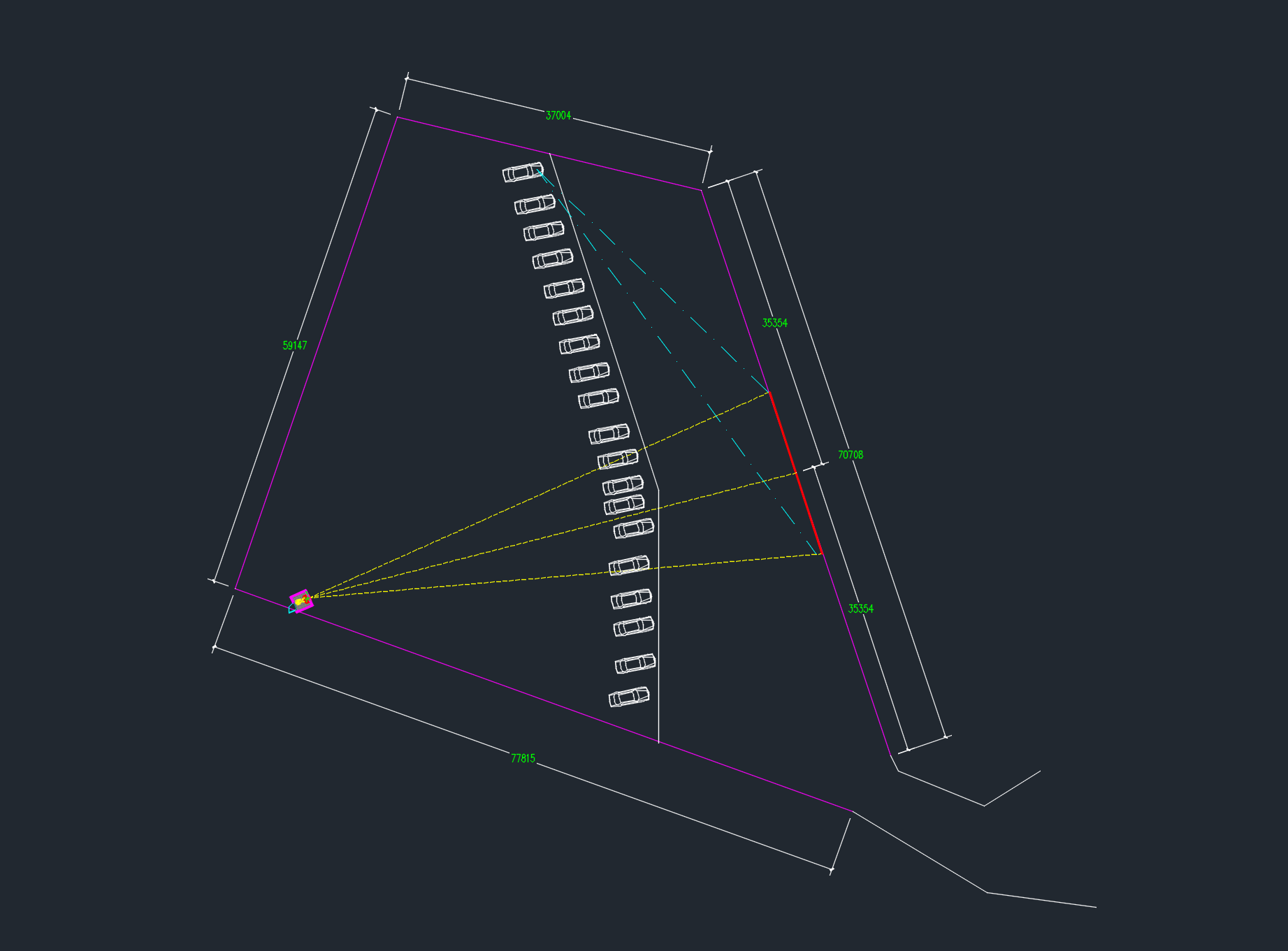 贝视曼 异形场地 露天汽车影院规划设计图 CAD平面图