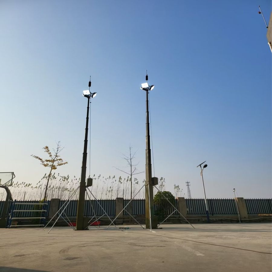 30米方管无风绳智能LED照明灯电动升降杆带支架